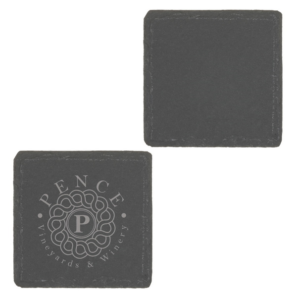 HST4300 Natural Slate Stone Square Coaster with...